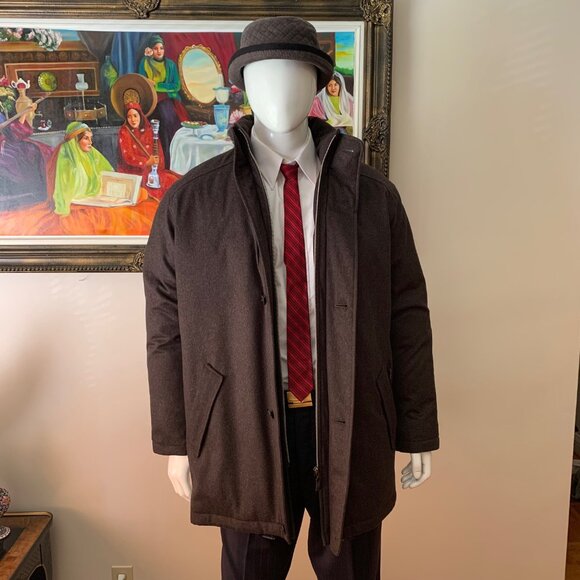 Bugatti NWOT Men's 42R Real Down Wool Full Zip Button Closure Coat Jacket - Picture 4 of 12